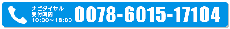 受付時間 10:00～18:00 0078-6015-17104
